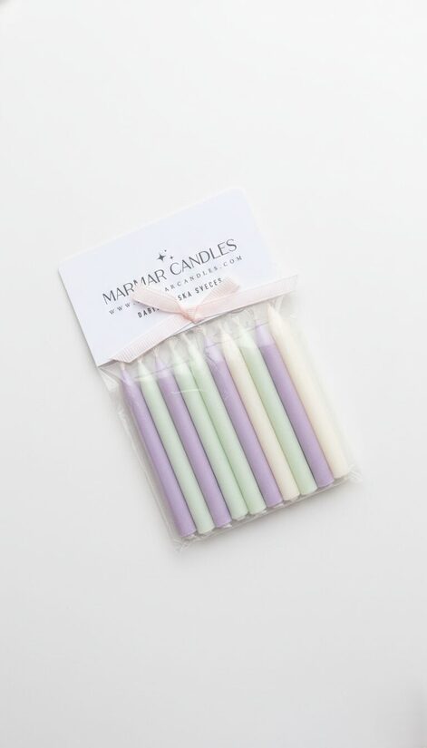 Dzimšanas dienas svecīšu komplekts | 8 cm | 10 gab | Krāsu mix #6